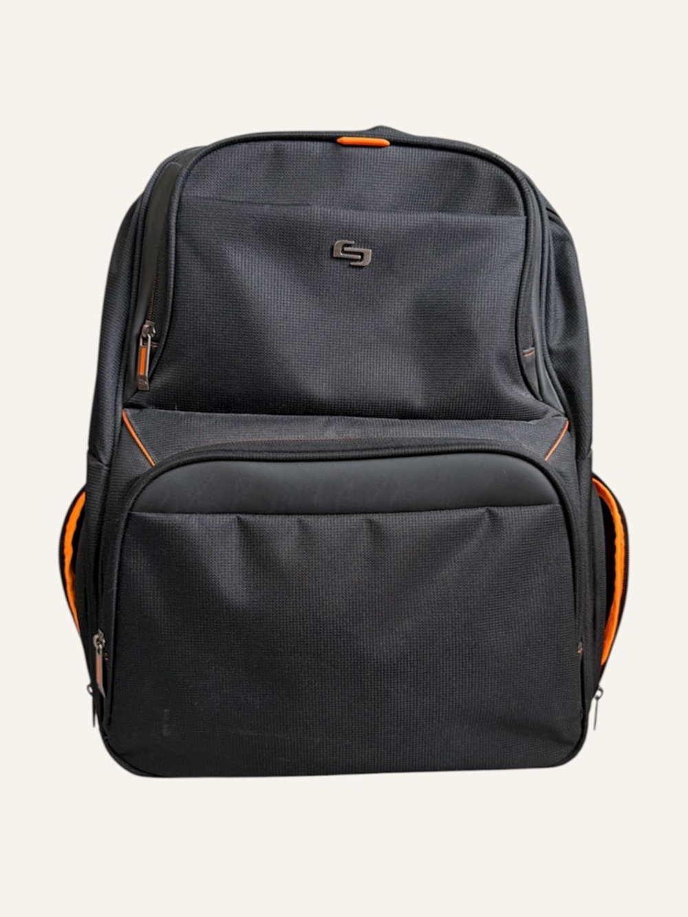 Solo New York Everyday Ambition 17.3" Laptop Backpack Black Orange Padded
